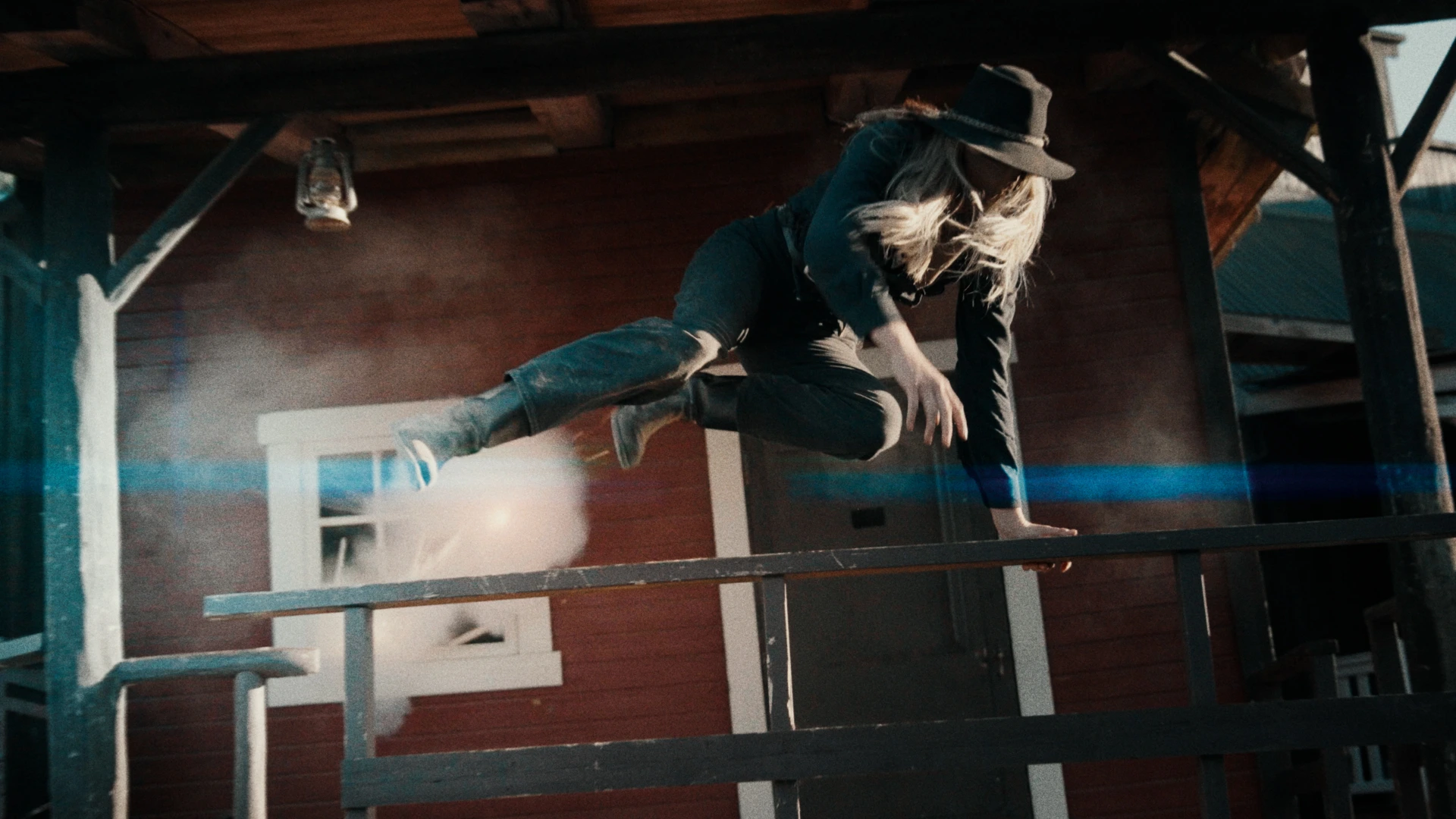 Stunt performer in action